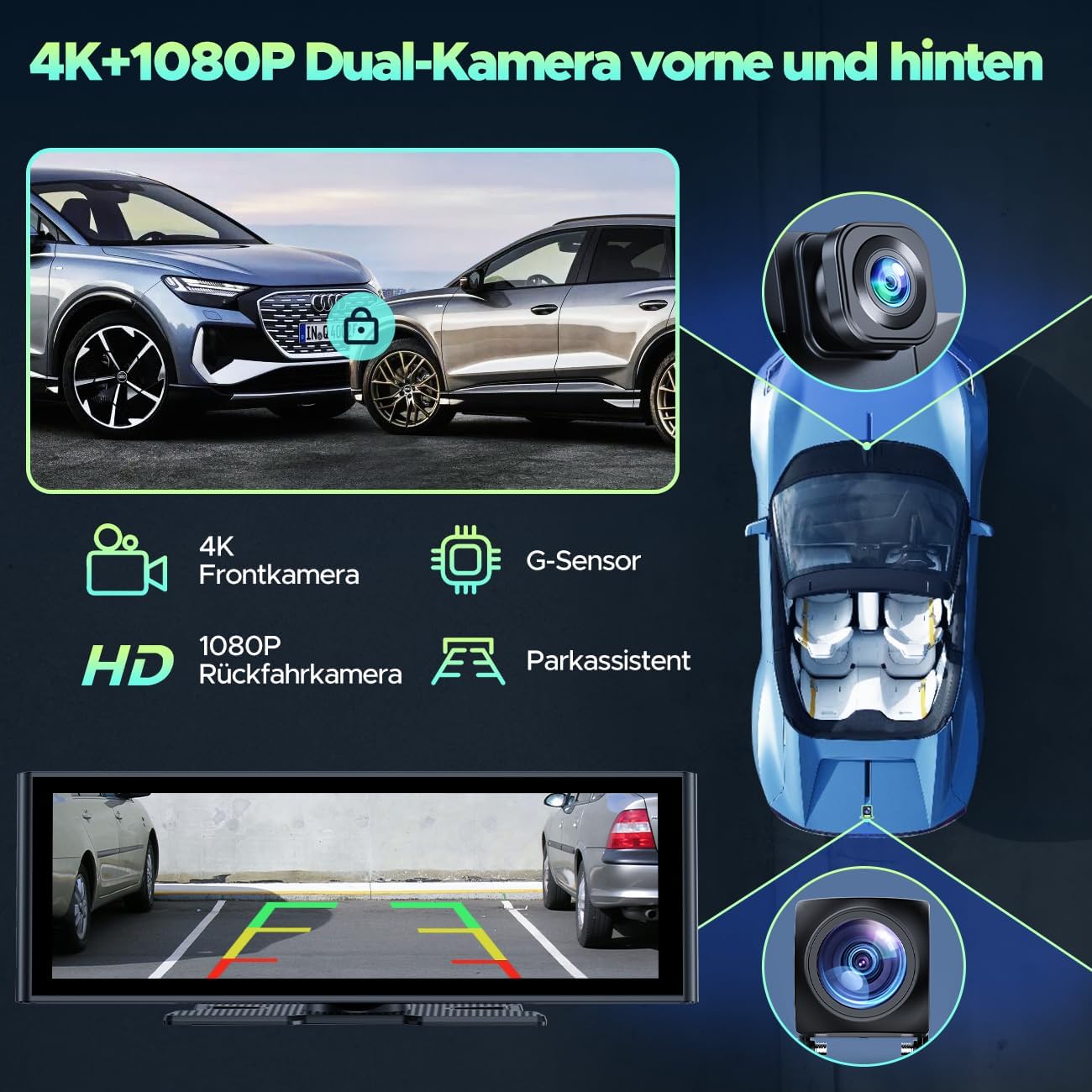 Detalle de Autoradio portatile 9,26" con CarPlay e Android Auto