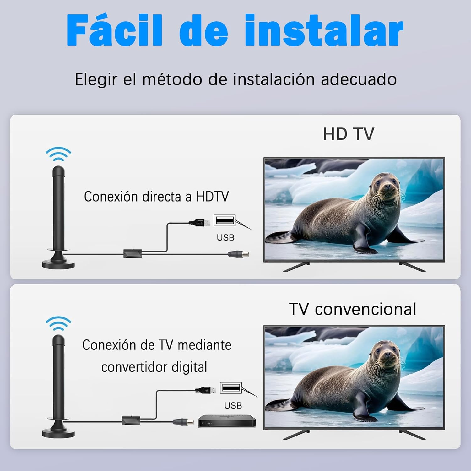 Thumbnail 3 de Antena TDT Interior con Amplificador 3 m