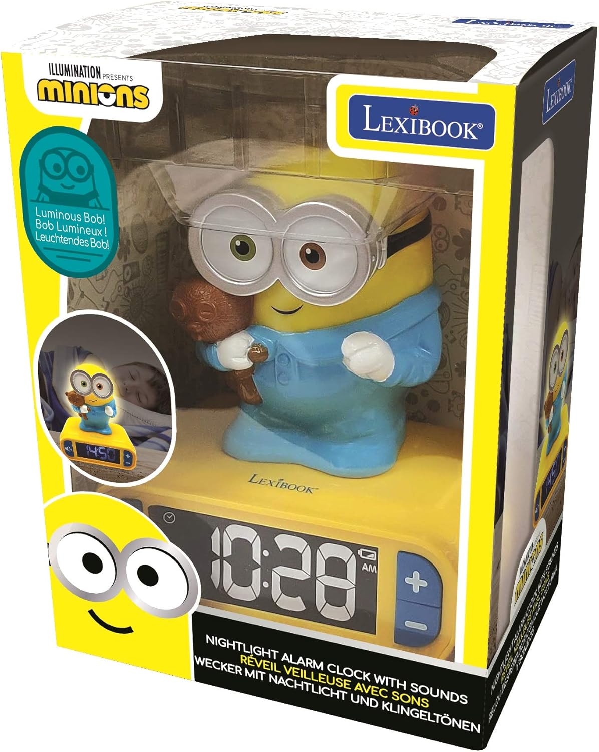 Detalle 2 de Lexibook Ich - Einfach unverbesserlich Minions Bob Nachtlicht-Wecker RL800DES