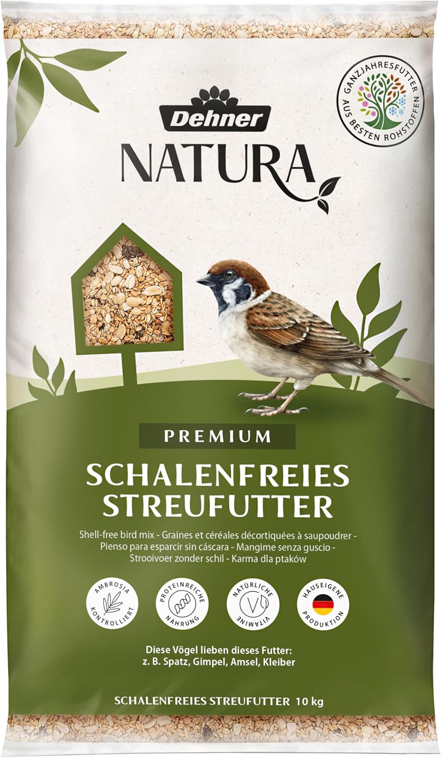 Detalle de Dehner Natura Premium Wildvogelfutter – Ganzjahresfutter, schalenfrei, 10 kg