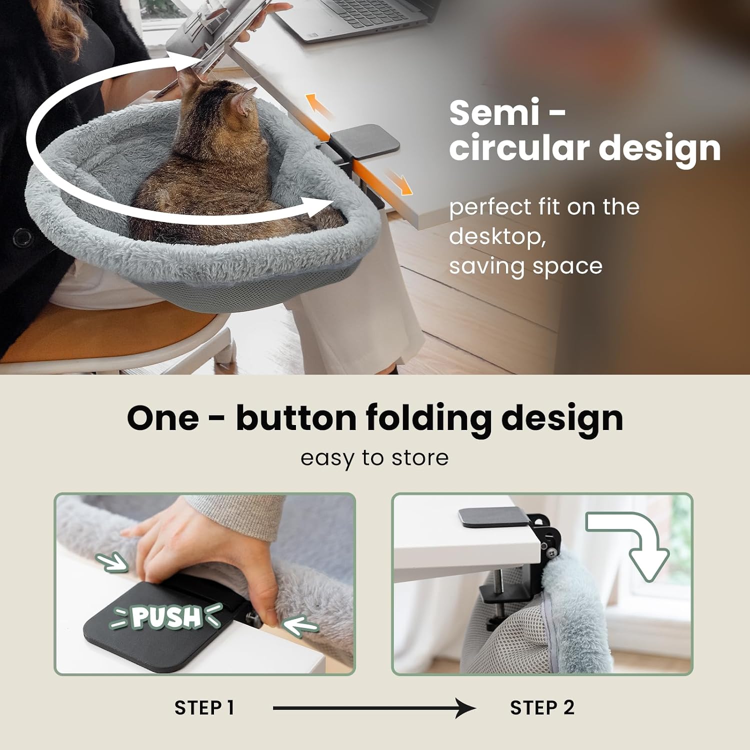 Detalle 2 de JUNSPOW Cat Desk Bed 33 lb