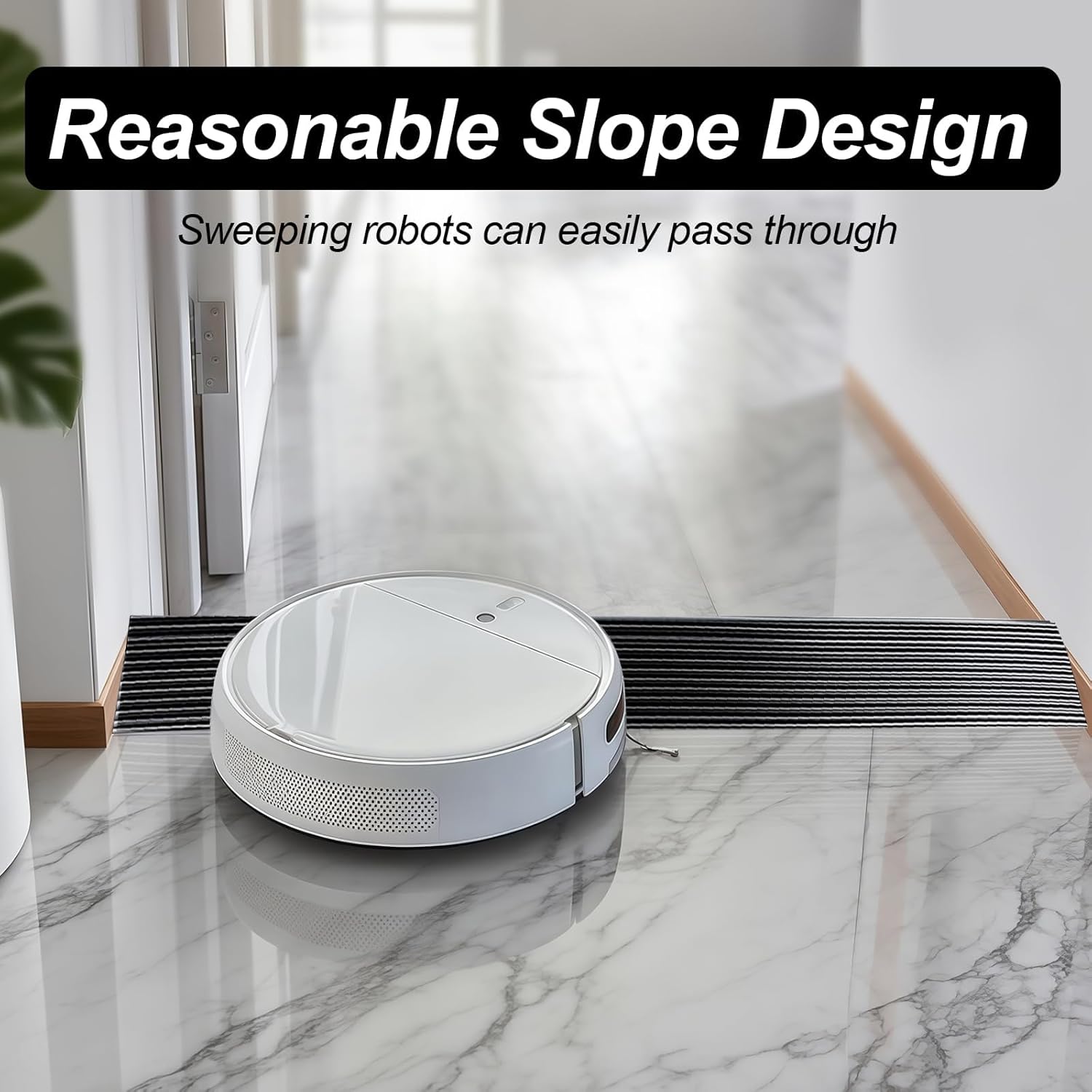 Thumbnail 2 de CUTIS Türschwellenrampe 90 x 6,5 x 2,5 cm (Schwarz) – Rampe für Saugroboter, Kinderwagen, Rollatoren und E-Scooter