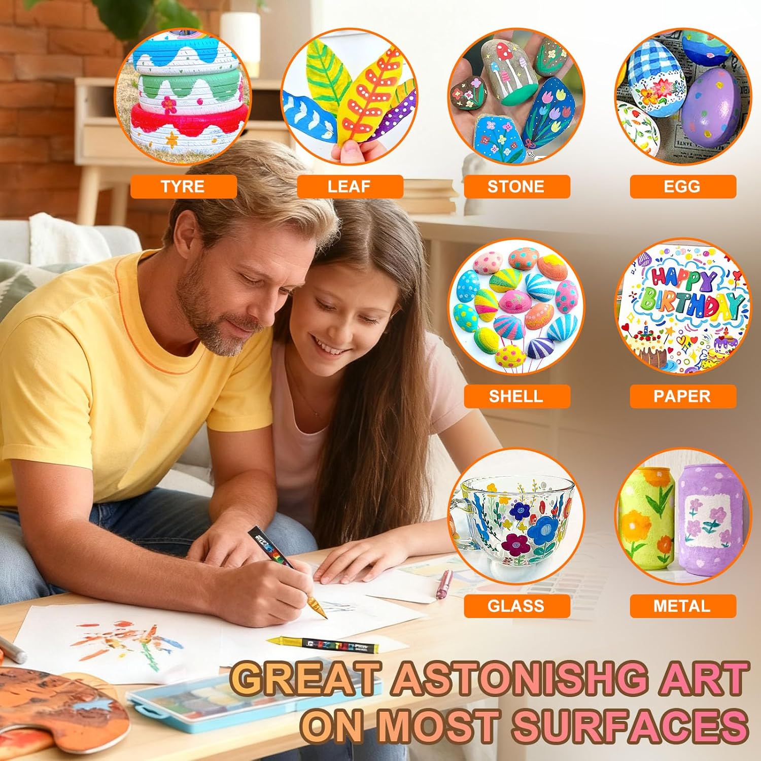 Thumbnail 6 de Gunsamg 120 Colours Acrylic Paint Marker Set with Flexible 1–5mm Brush Tip