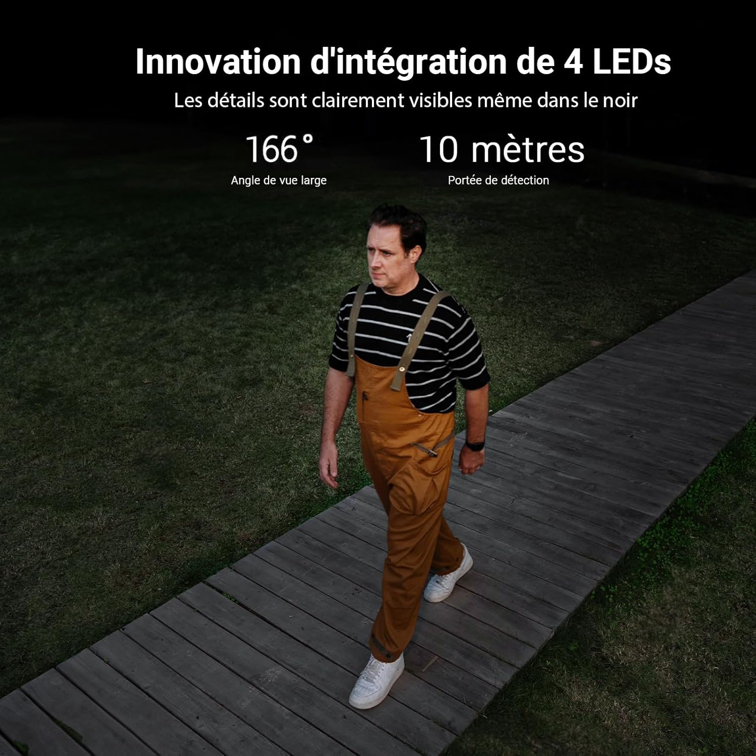 Thumbnail 5 de ANSQUE ANSQUE 2K 3MP : kit WiFi extérieur sans abonnement, 2 caméras + station, vision nocturne couleur et stockage local 32 Go