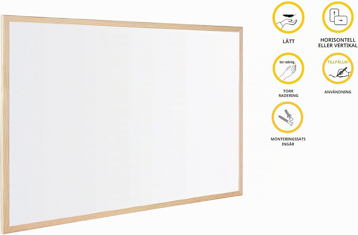 Thumbnail 3 de Bi-Office Budget whiteboard 40 x 30 cm med träram, torrtorkbar yta
