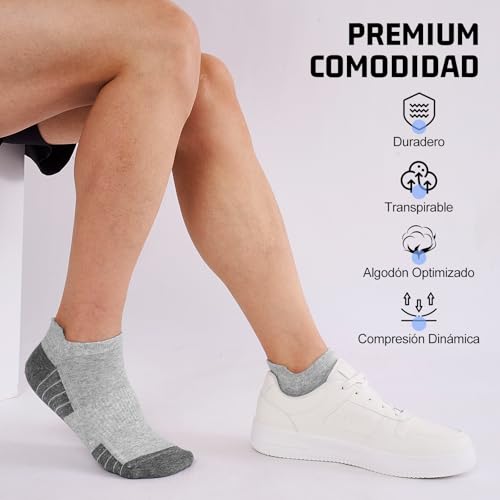 Thumbnail 6 de Effeeet 10 Pares Calcetines Tobilleros de Algodón Transpirable para Hombre y Mujer (Talla 39-42)