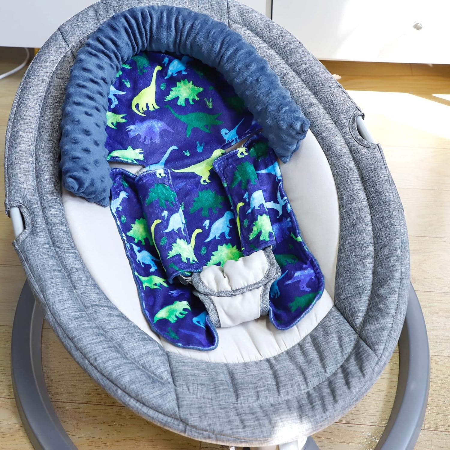 Detalle 2 de TANOFAR Baby Car Seat Head Support, Blue Dinosaur