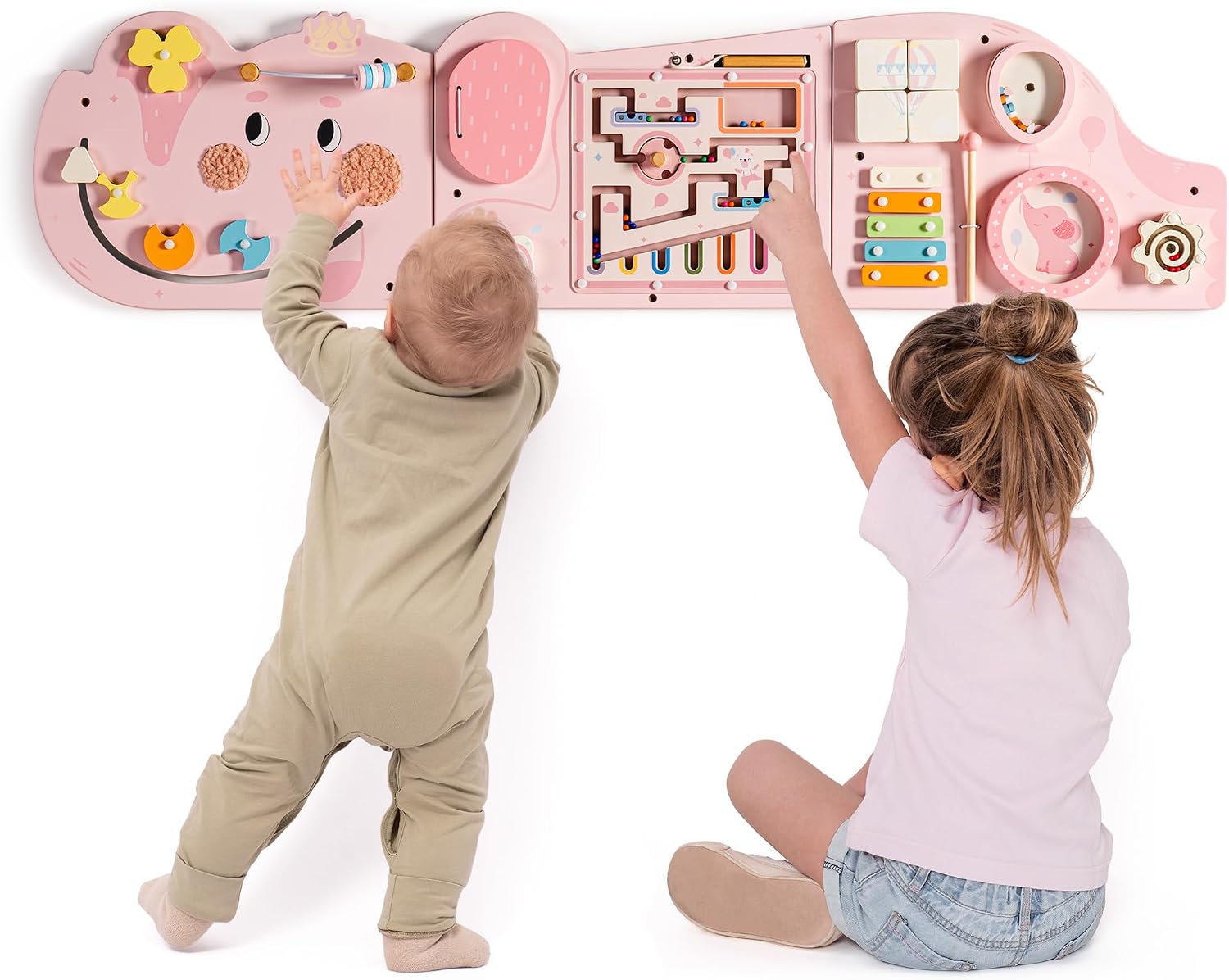 Detalle de ROBUD Elephant Montessori Busy Board 12-in-1