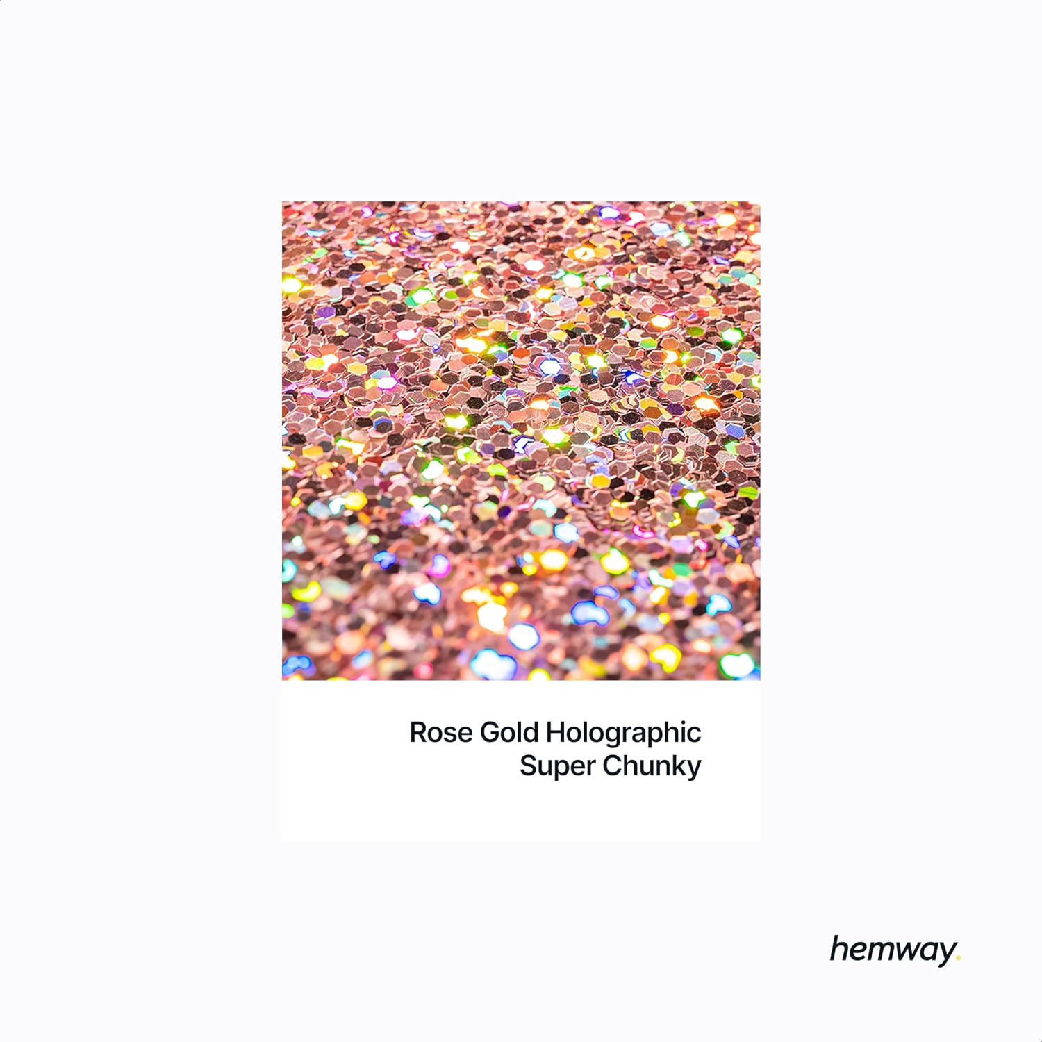 Detalle 2 de Hemway Eco Friendly Biodegradable Glitter | Rose Gold Holographic Super Chunky (100g)