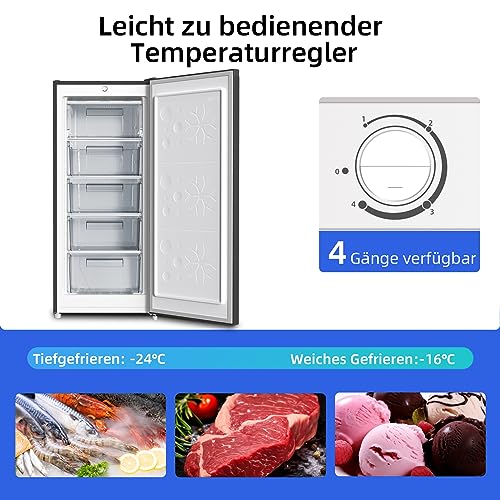 Detalle 2 de CHiQ Gefrierschrank Wechselbarer Türanschlag (145L) – 146 L Nutzinhalt, manuelle Abtauung
