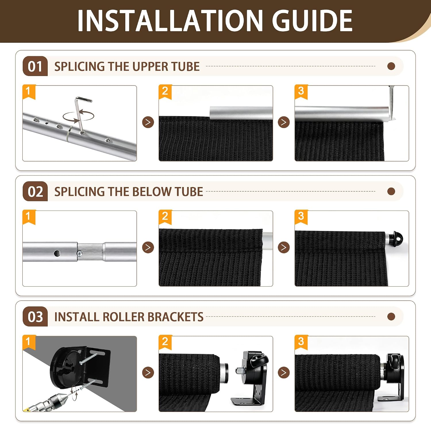 Detalle 1 de Zephyr Place Outdoor Roller Shade, 7' x 6', Cordless HDPE with 90% UV Protection