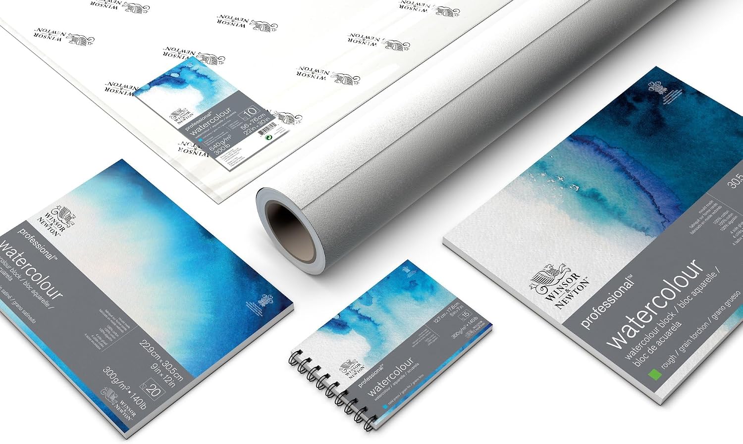 Detalle de Winsor & Newton 6662578 akvarellblock, 300 g/m², finkornigt papper i bomull