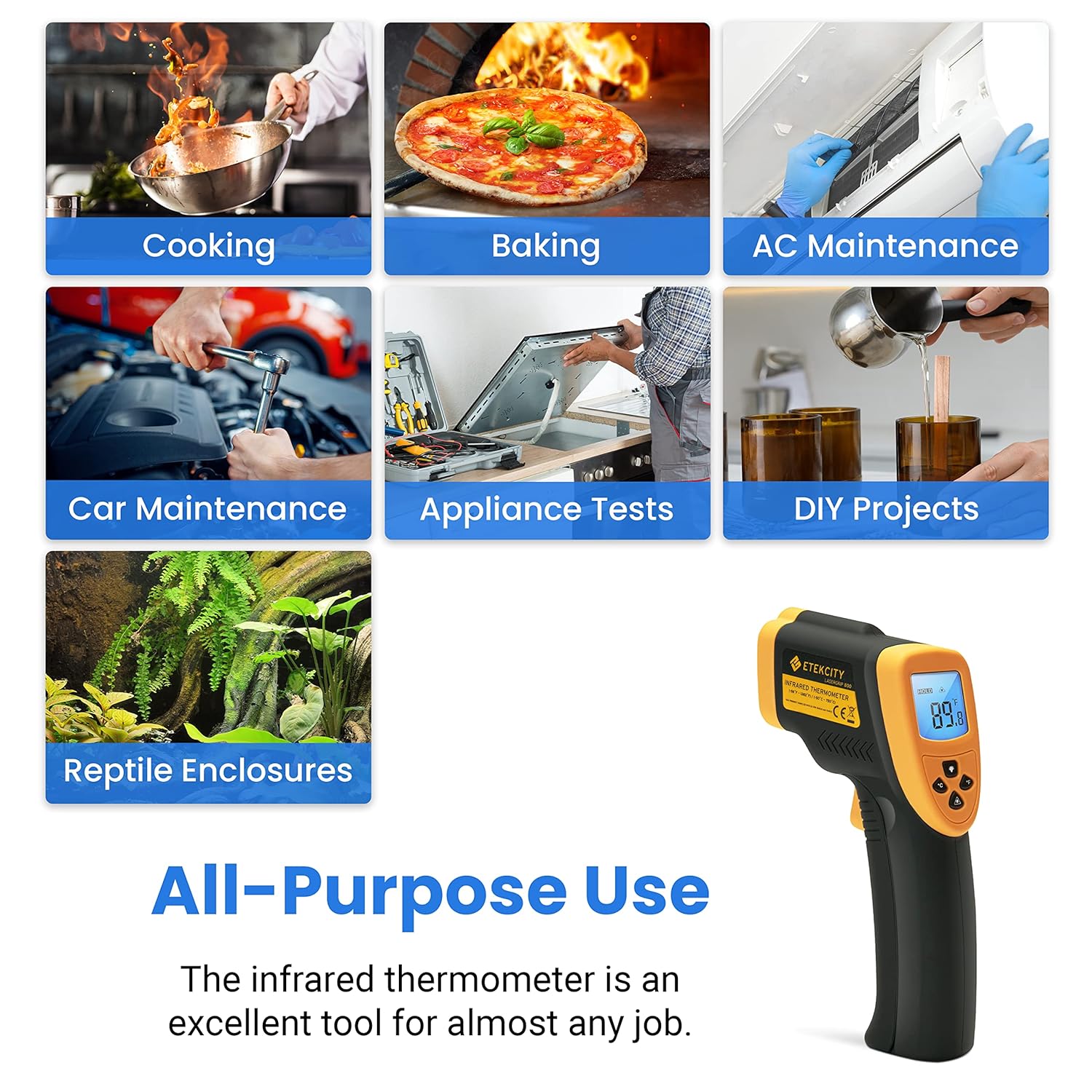 Detalle 2 de Etekcity Lasergrip 800 infrared thermometer -50°C
