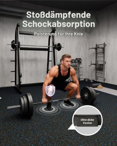 Detalle de AIRHOP 6 Matten 60x60x2 cm – rutschfeste Gummimatten für Fitnessstudio & Heimfitness