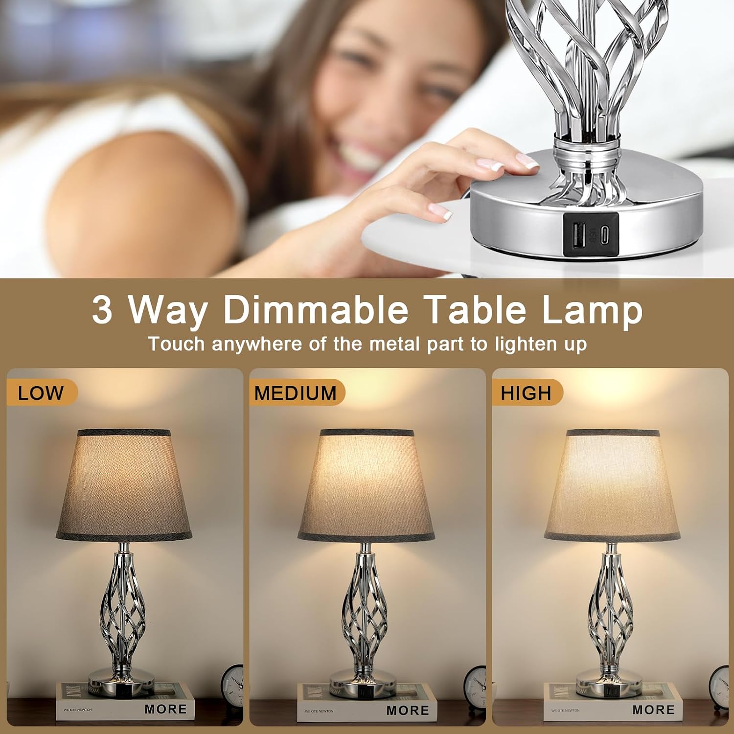 Thumbnail 2 de Aooshine Touch Table Lamps 2-pack 🛋