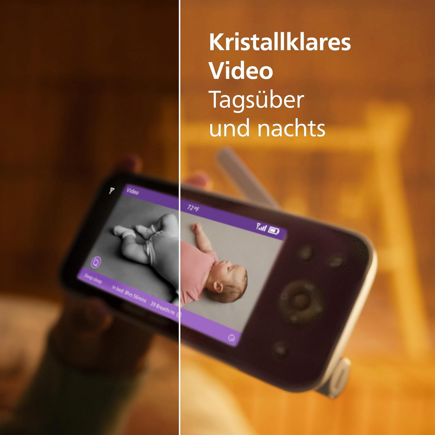 Detalle de PHILIPS Avent Premium Connected Babyphone mit App – 1080p Kamera, KI-Schlaf-/Atemtracking, DEKRA-zertifiziert