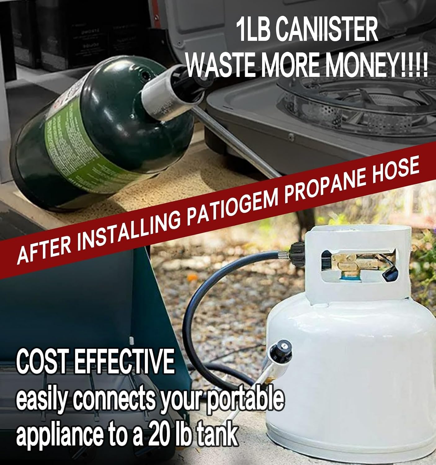 Thumbnail 6 de CALPOSE Propane Adapter Hose for 1 lb Appliances and 5–40 lb Tanks