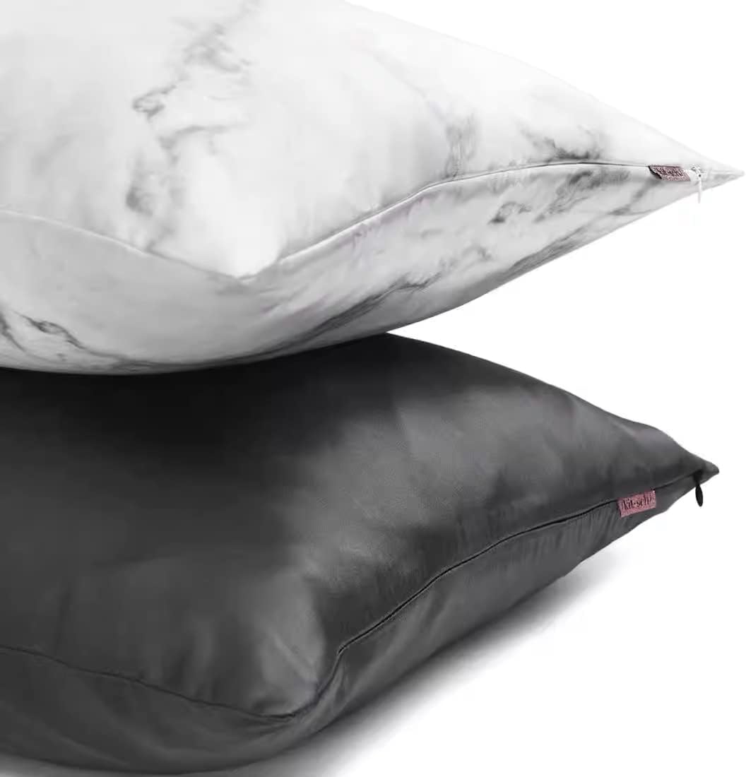 Thumbnail 6 de Kitsch Satin Pillowcase with Zipper for Hair & Skin - Marble (48x66 cm)