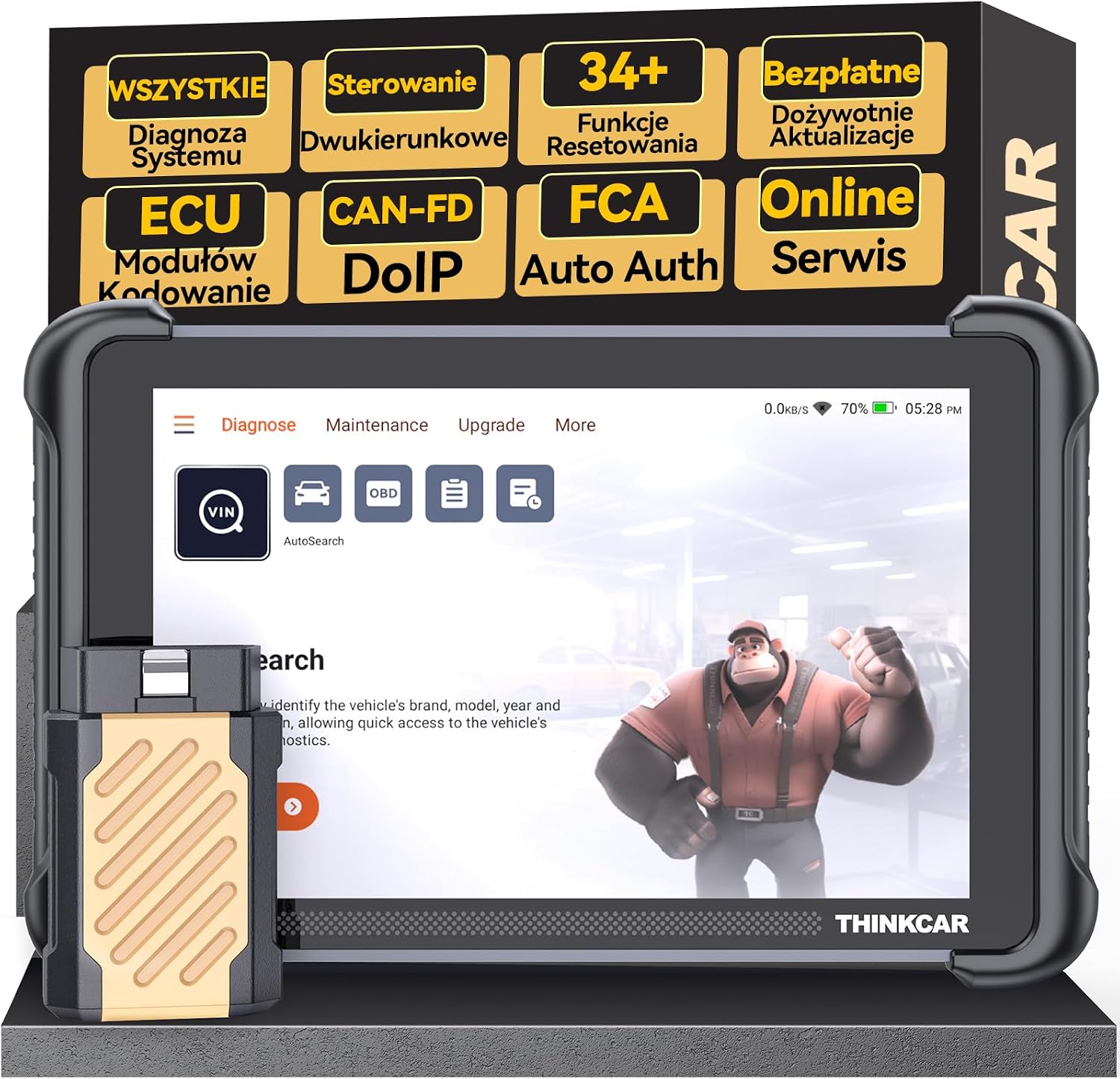 Detalle de thinkcar TCDE-ThinkScan 689BT – tester OBD2, ekran 8 cali i Bluetooth