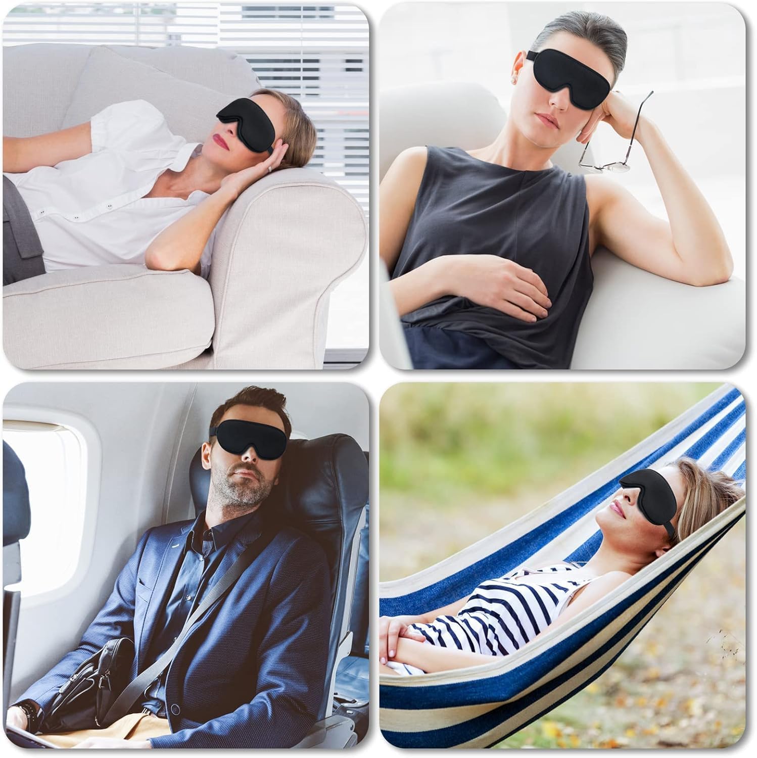 Thumbnail 6 de Schlafmaske aus Seide für Seitenschläfer – 3D Lichtblocker mit Memory-Schaum