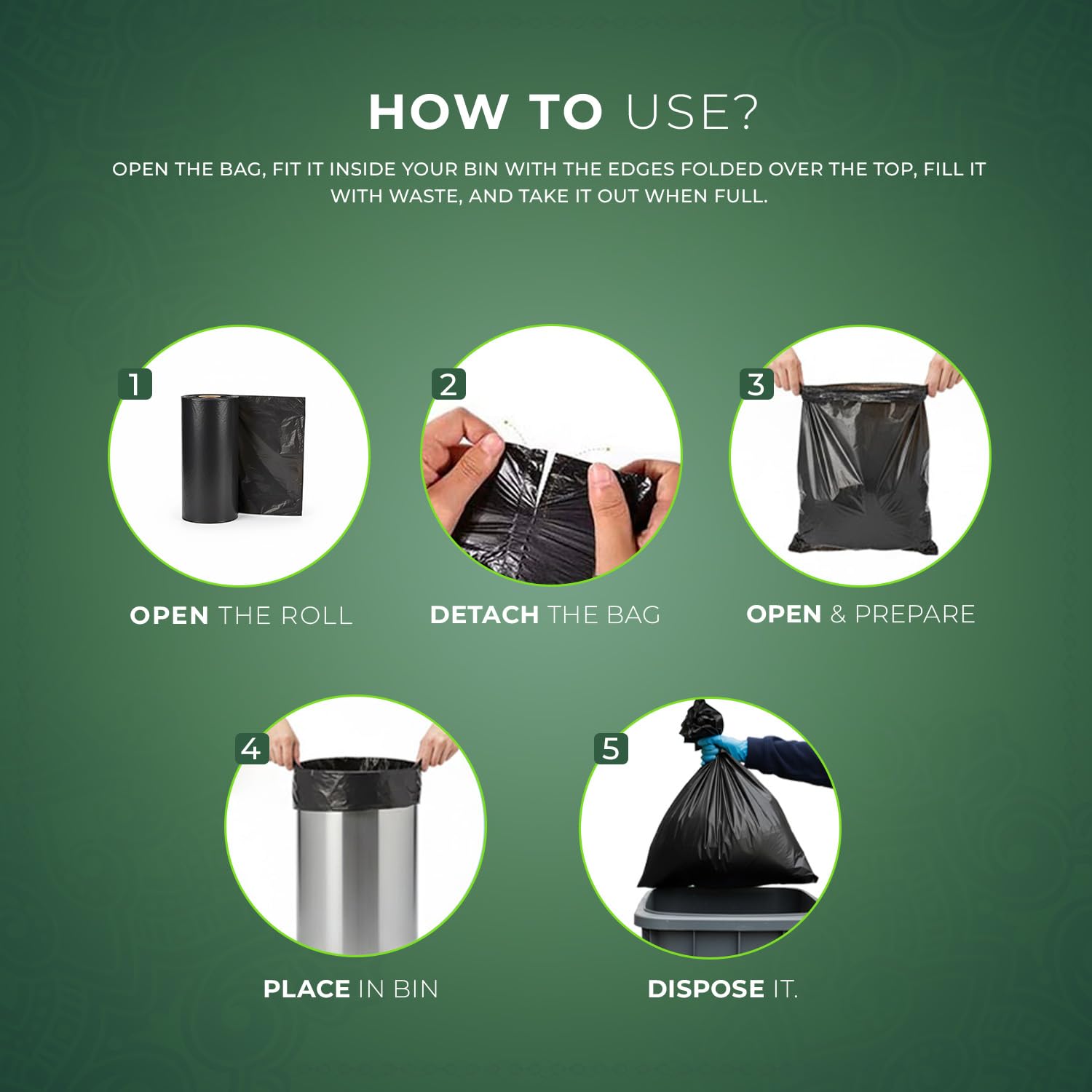 Detalle 2 de Stick Well 100L Bin Bags 50 Pack, 33µm 🗑