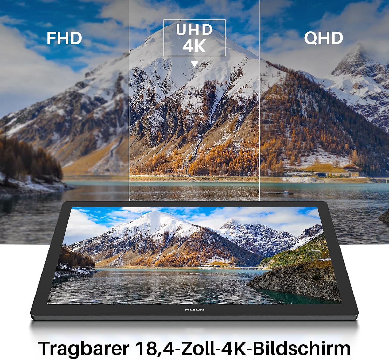 Detalle 2 de HUION Kamvas Pro 19 4K Grafiktablett mit Display (18,4 Zoll) und Touchscreen