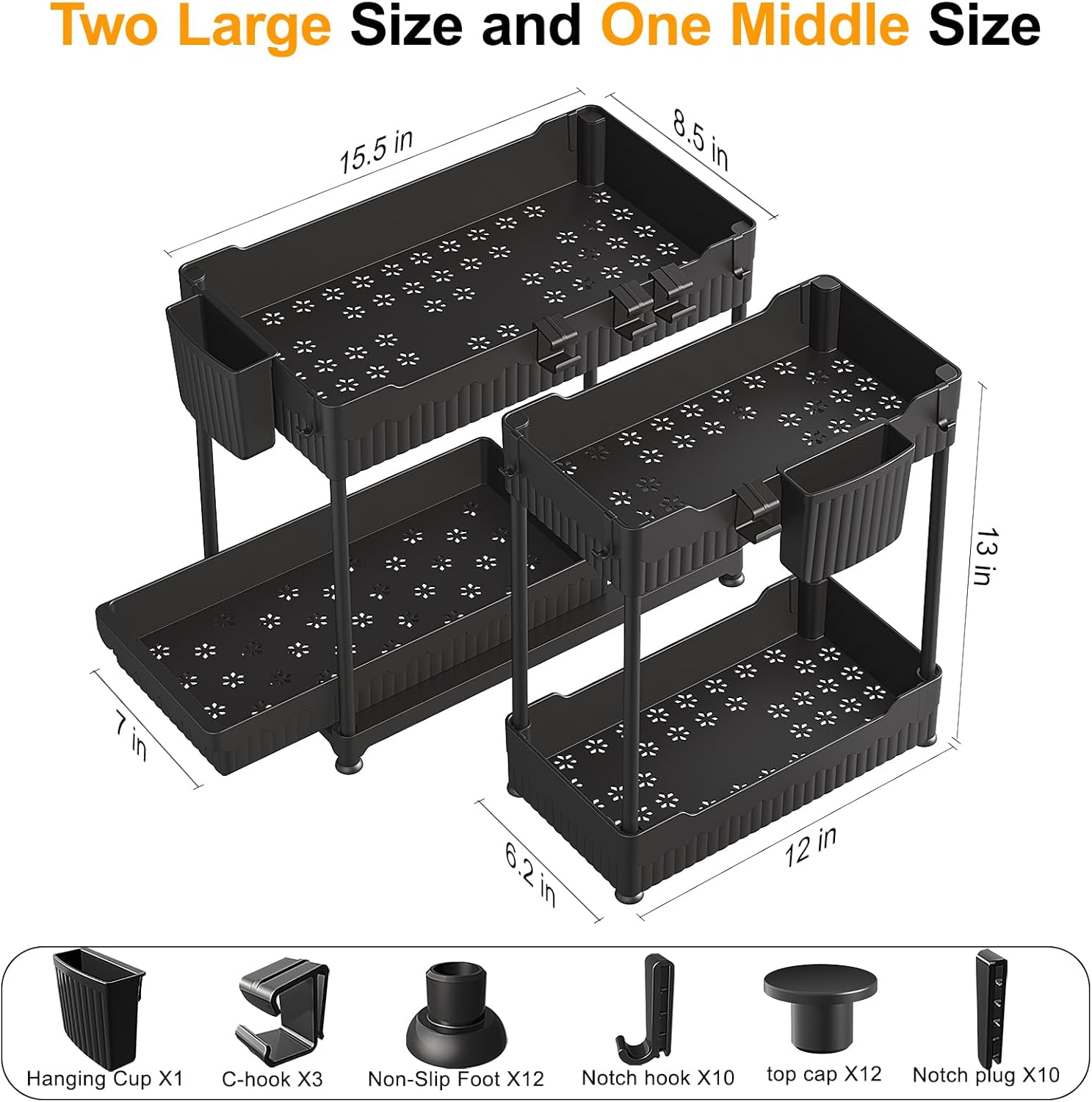 Thumbnail 1 de Sevenblue 3-Pack Under Sink Organizers, 12.8 Inch