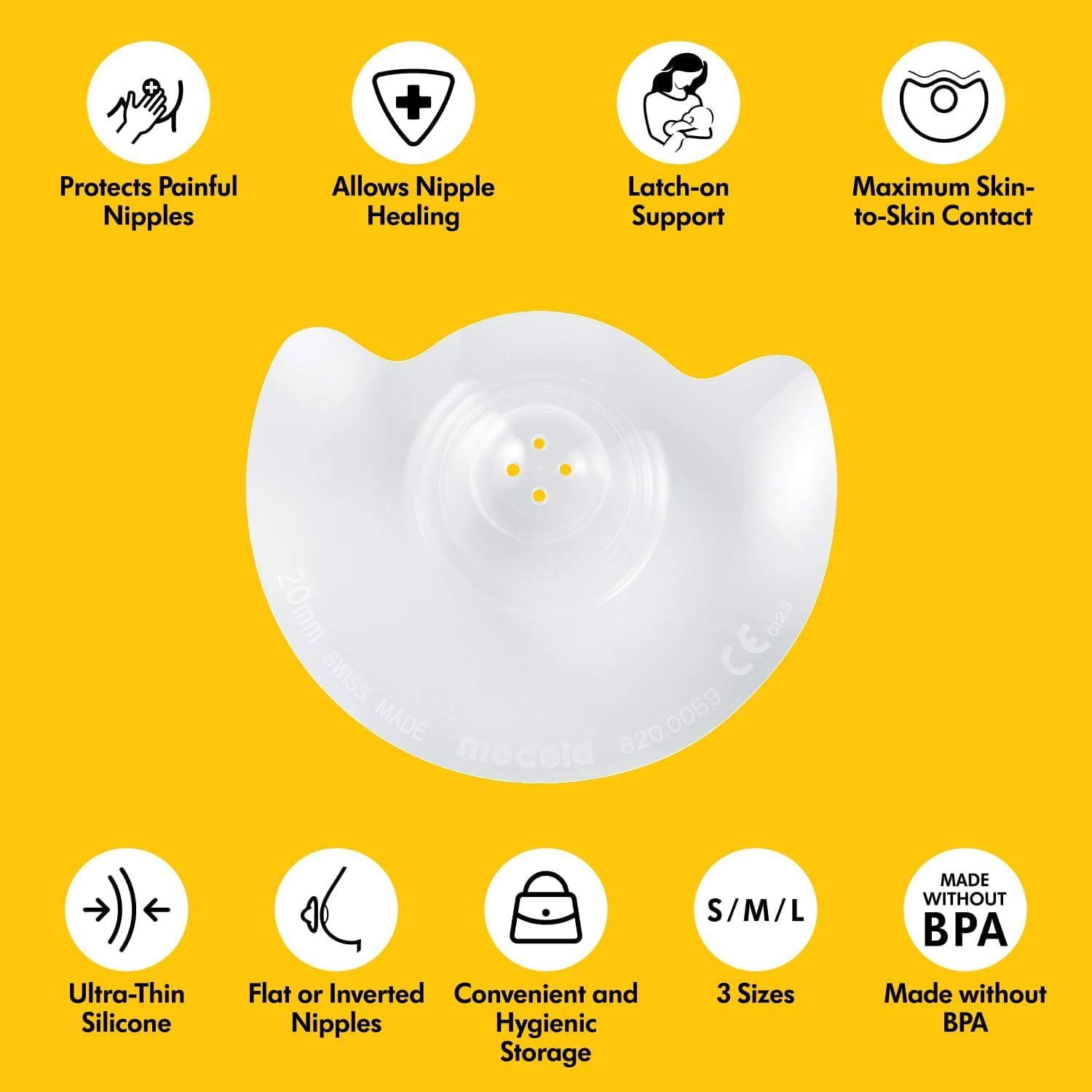Thumbnail 1 de Medela Silicone Contact Nipple Shields (20 mm) — Ultra-thin, BPA-free with Case