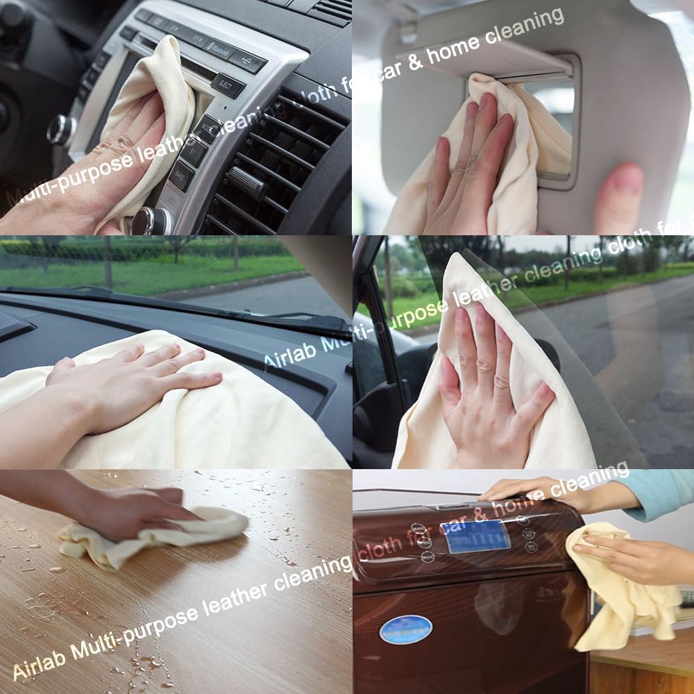Detalle de Extra Large Natural Chamois Cloth for Car (35 x 23.6 in) — Genuine Sheep Leather Drying Towel