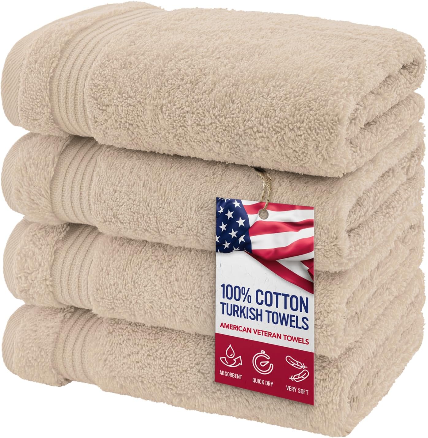 Detalle de American Veteran Towel 16 x 28 in Beige