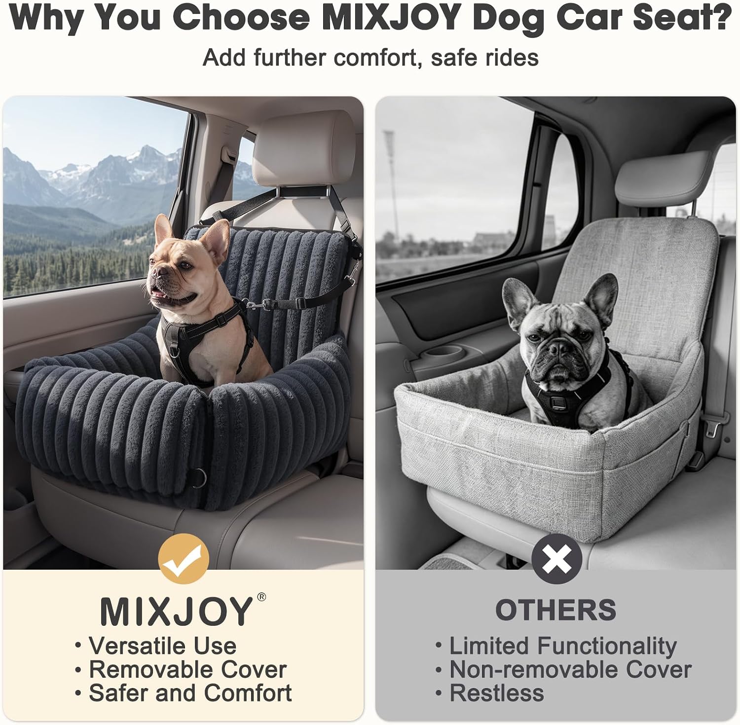 Thumbnail 5 de MIXJOY Dog Car Seat 20 cm booster for small dogs