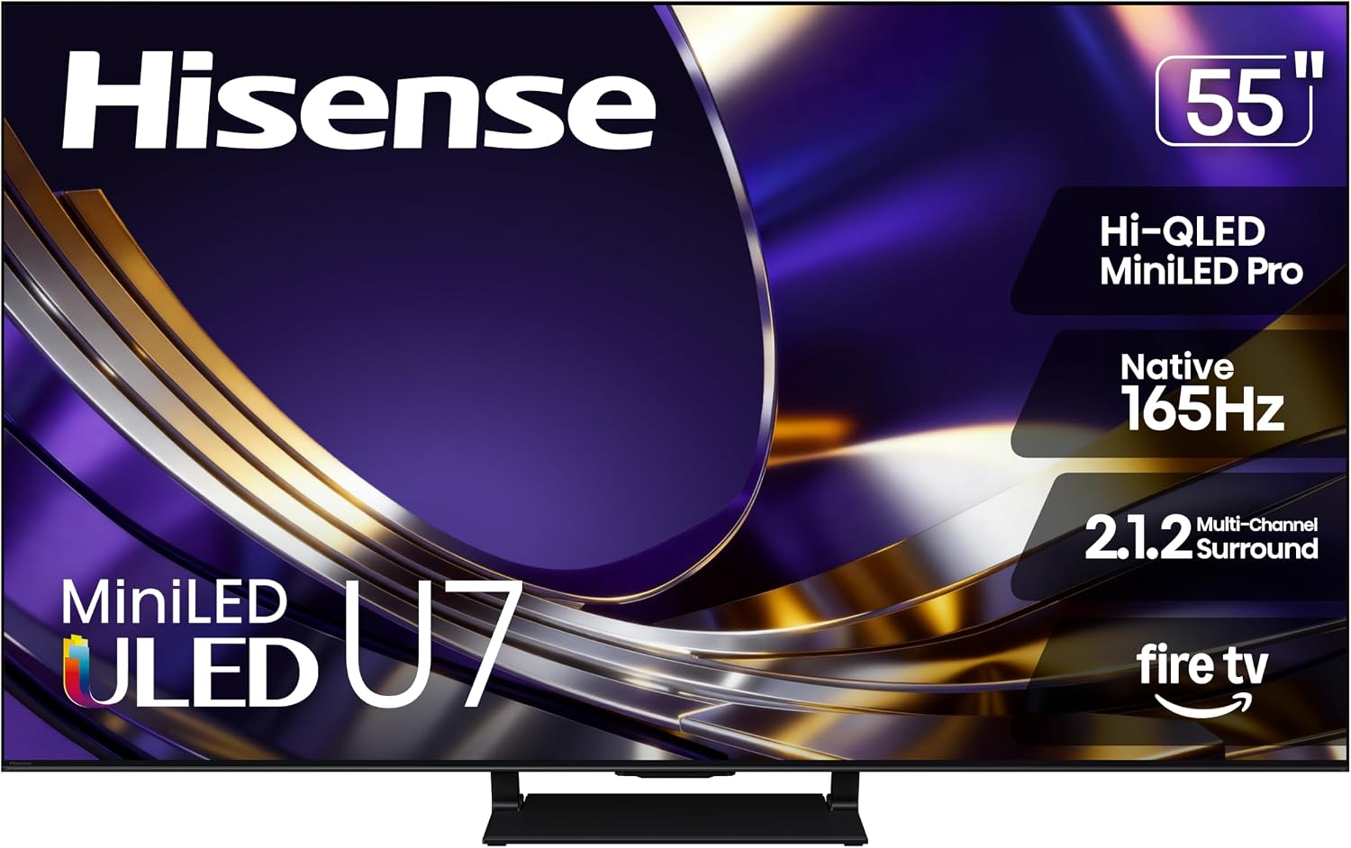 Detalle de Hisense 55U7SF U7 Mini-LED 4K Smart TV, Native 165Hz, Fire TV