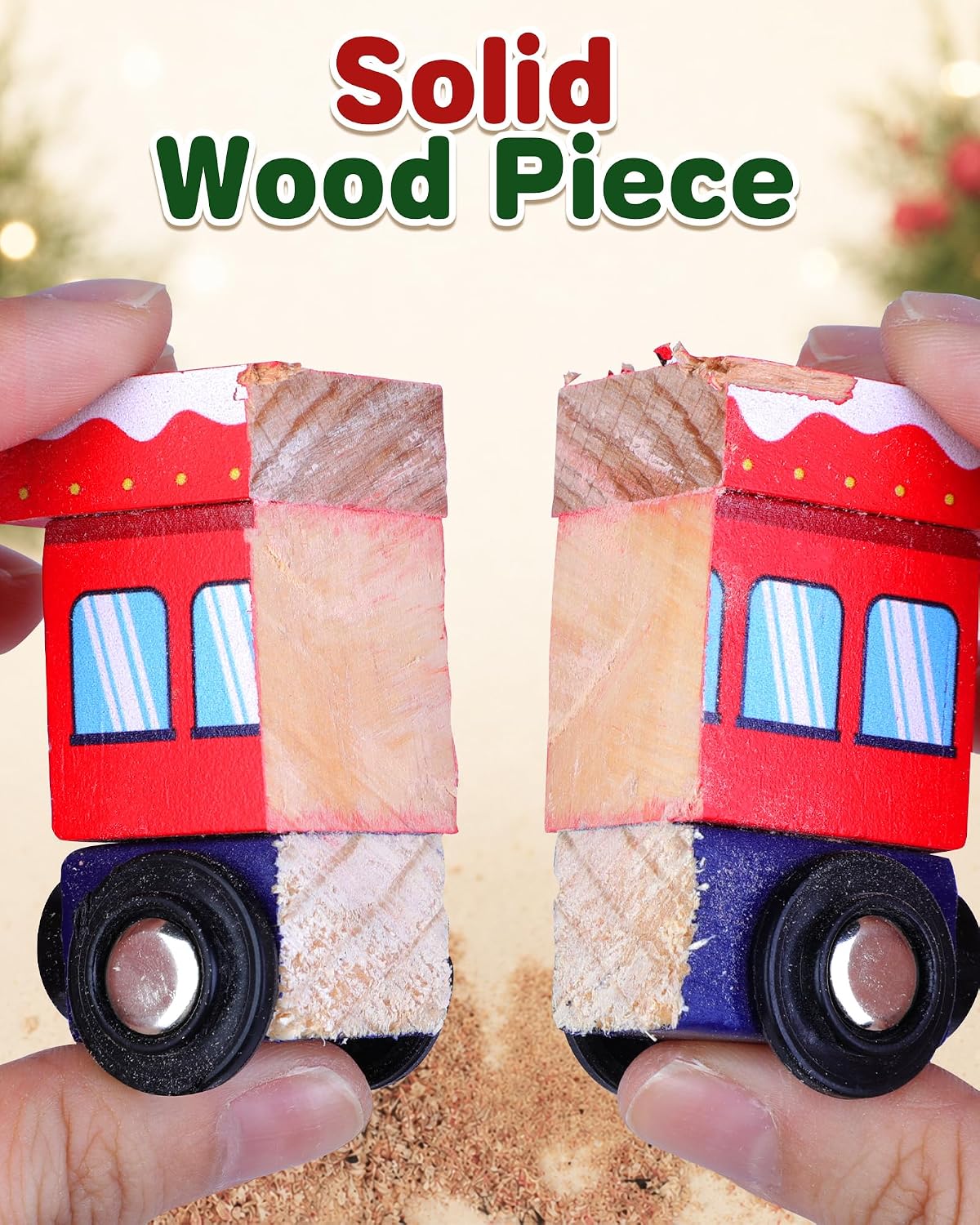 Detalle de RONSTONE 2026 Train Advent Calendar, Wooden Magnetic Railway Set
