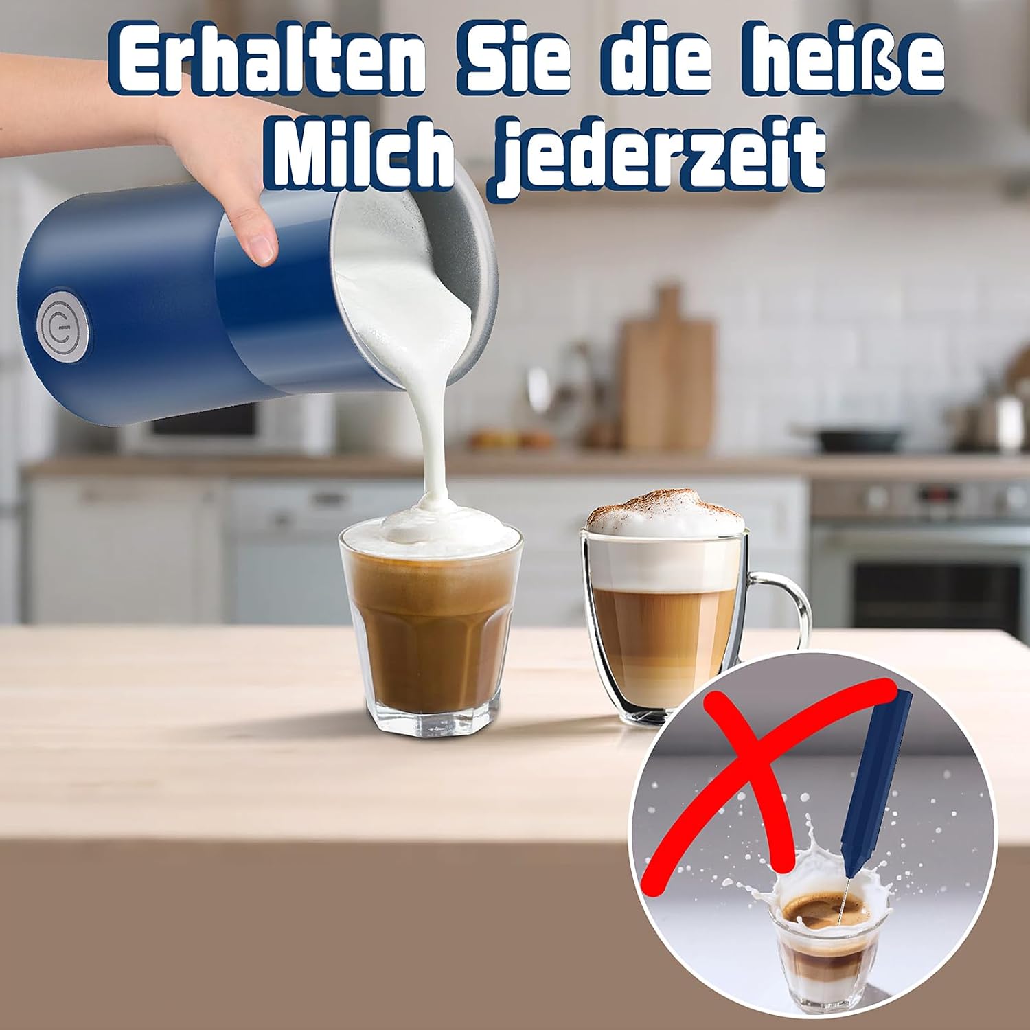 Detalle 2 de Huogary Milchaufschäumer 2‑in‑1 240 ml 💫