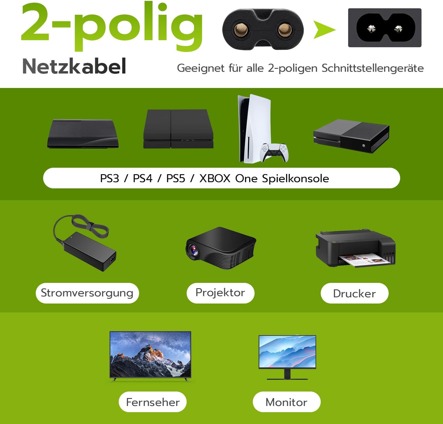 Thumbnail 1 de Tolesum Euro Netzkabel 3 m für Konsole