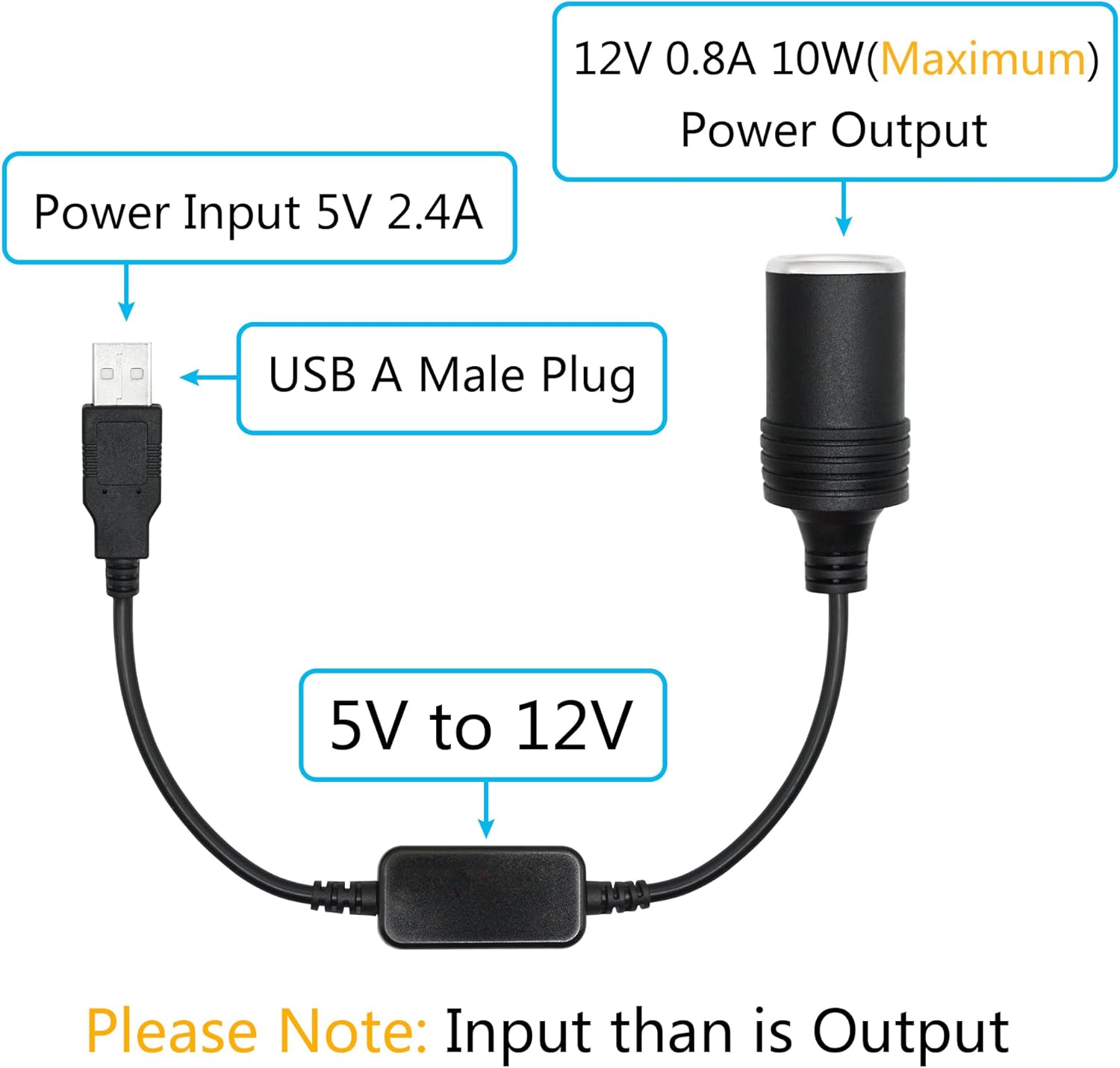 Thumbnail 2 de USB to 12V Car Socket Adapter 10W