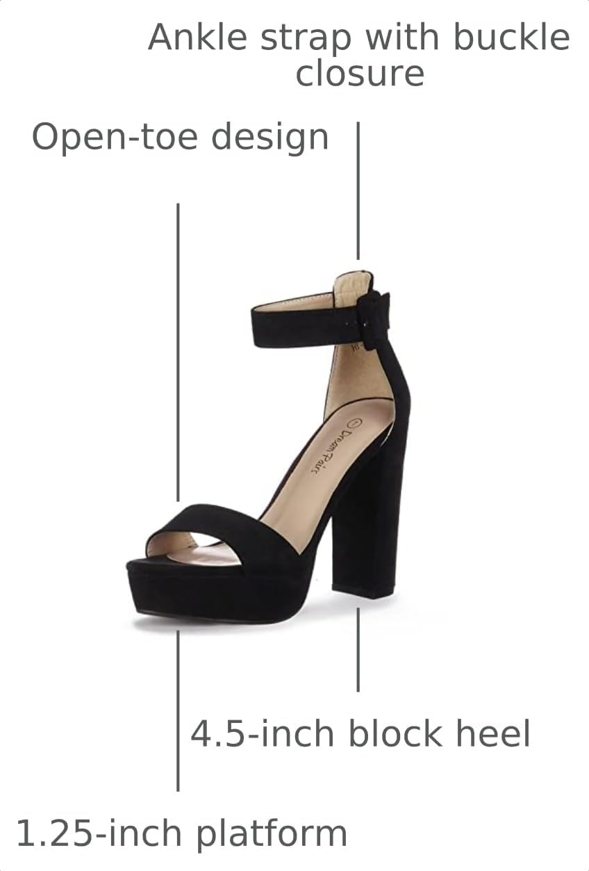 Detalle de DREAM PAIRS Women's Platform Heel Sandals review: Open Toe, Ankle Strap, 12.7 cm Heel