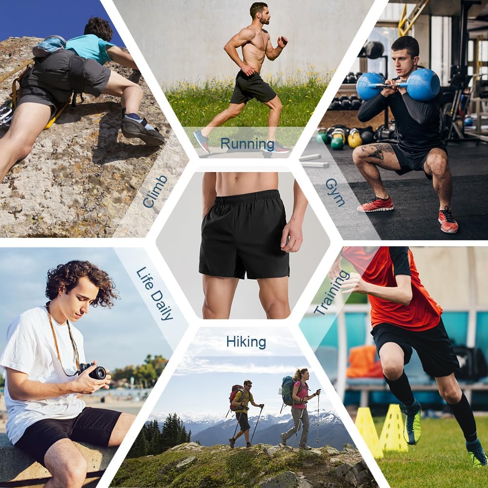 Thumbnail 6 de BSBUY Short Sport Homme à séchage rapide avec poches zippées – pour running, gym et fitness