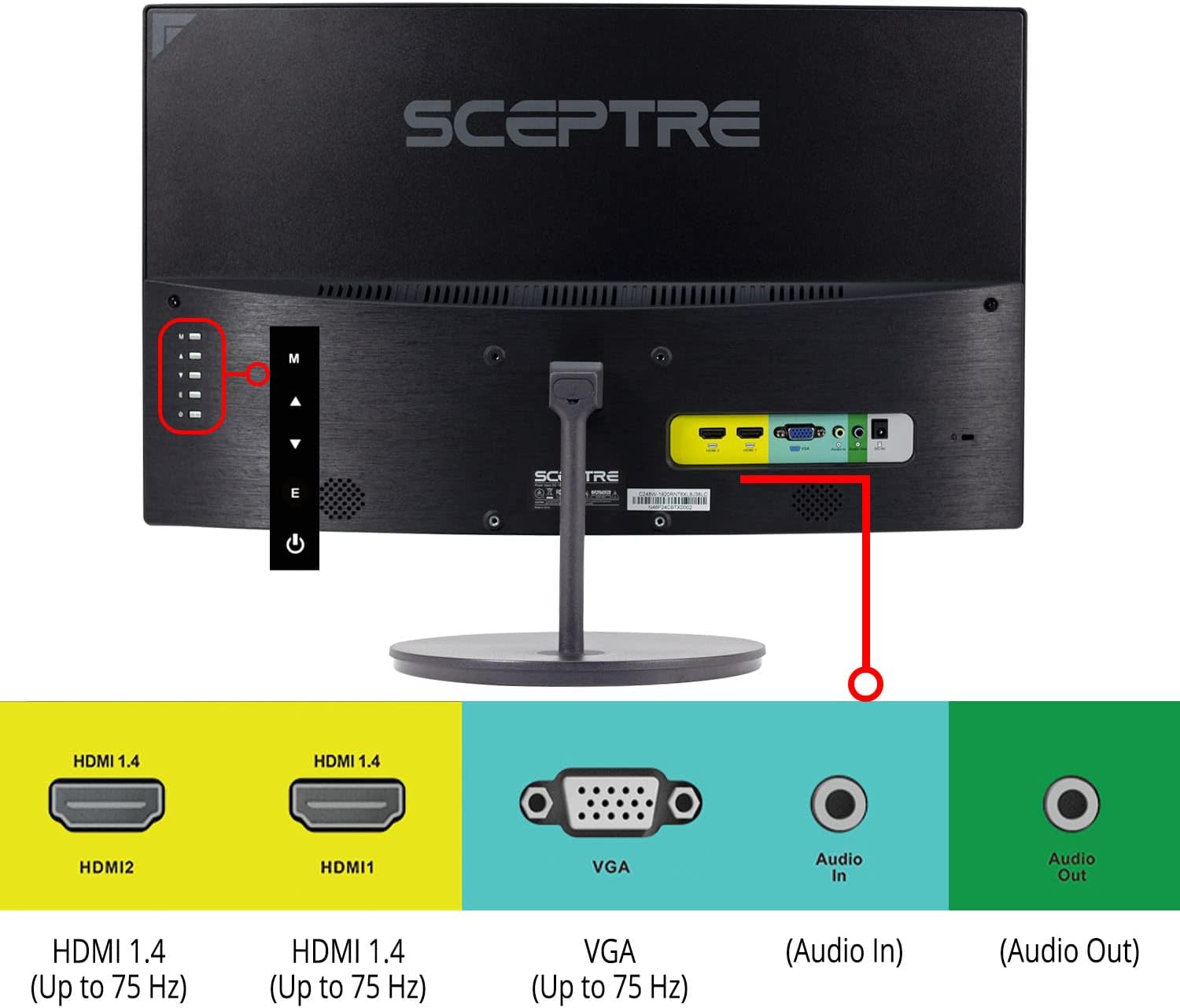 Detalle 1 de Sceptre C248W 24-inch curved 1080p monitor