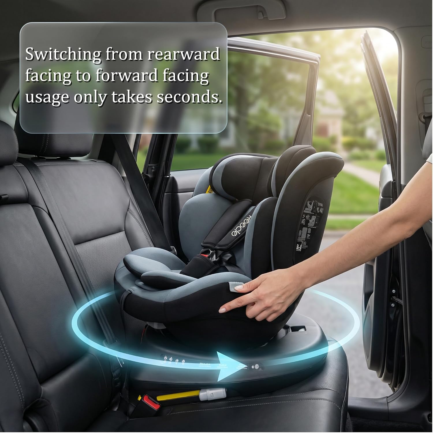 Detalle de Reecle Kindersitz 360 drehbar i-Size mit ISOFIX 0-36 kg (0-12 Jahre) – 5 Liegepositionen