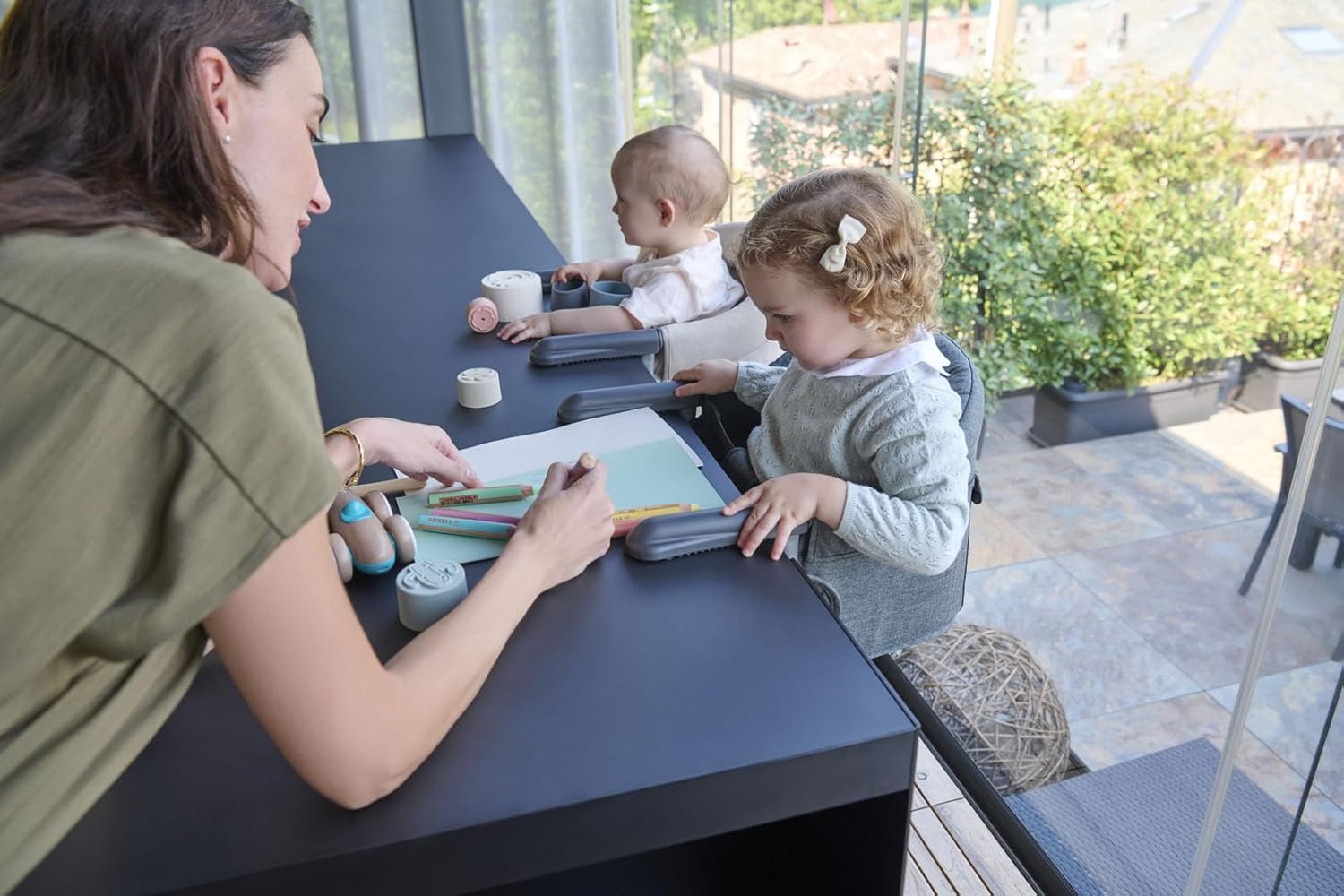 Thumbnail 2 de Inglesina Fast – Siège de Table Pliable en Gris Clair (Stone Grey) pour repas en famille