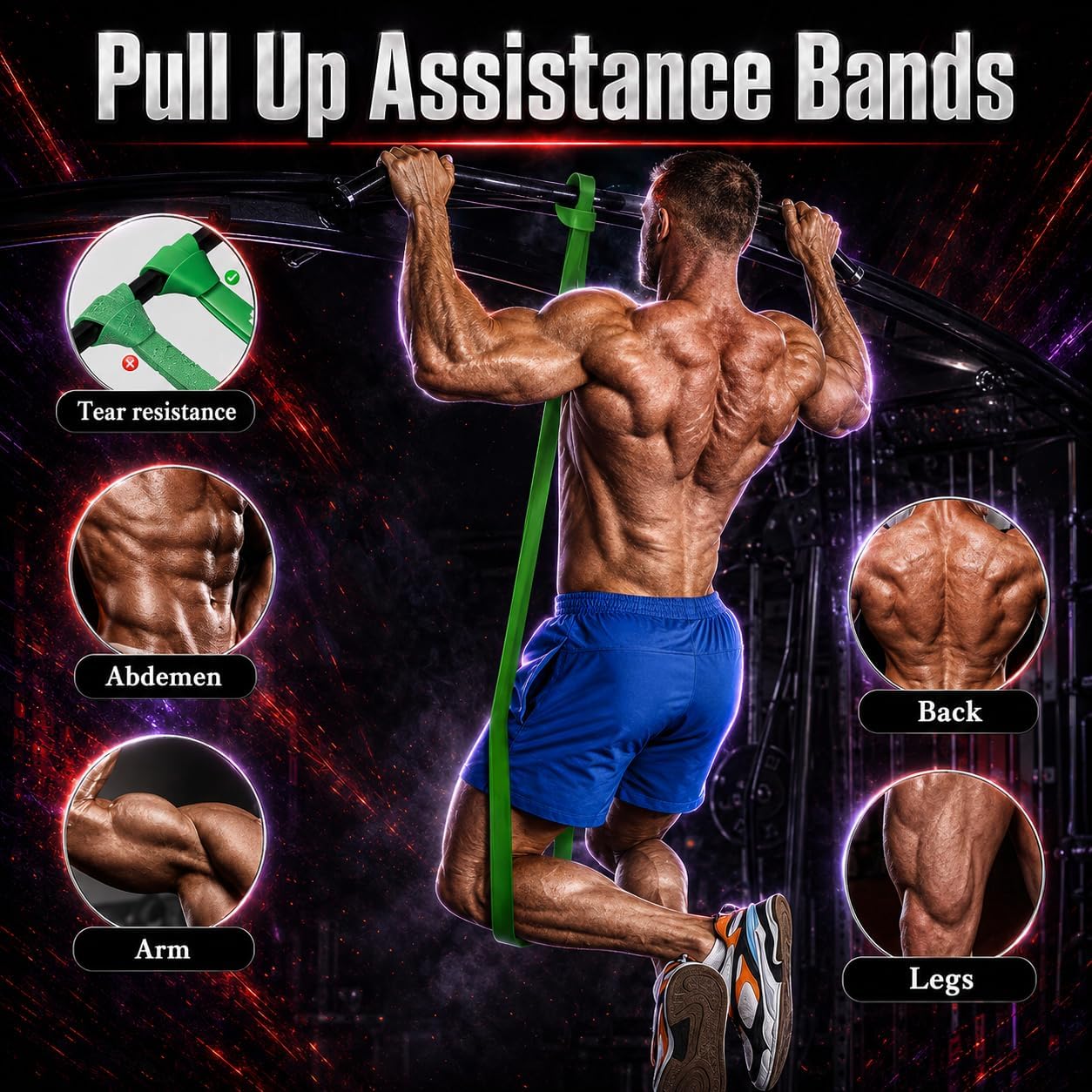Detalle de BEDINI JSD Resistance Bands Set with 5 Levels, Handles and Door Anchor