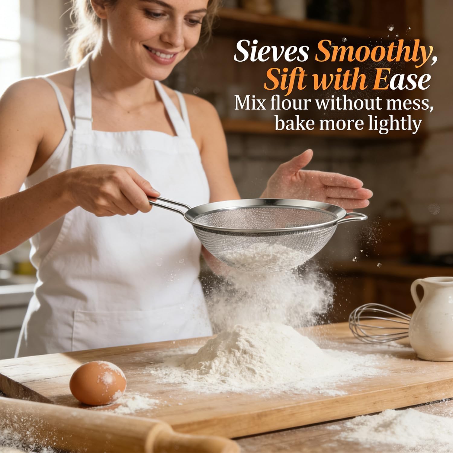 Thumbnail 1 de Anaeat Fine Mesh Strainers (Premium Stainless Steel) – 3 Sieve & Sifter Sizes for Flour, Tea, Pasta & More