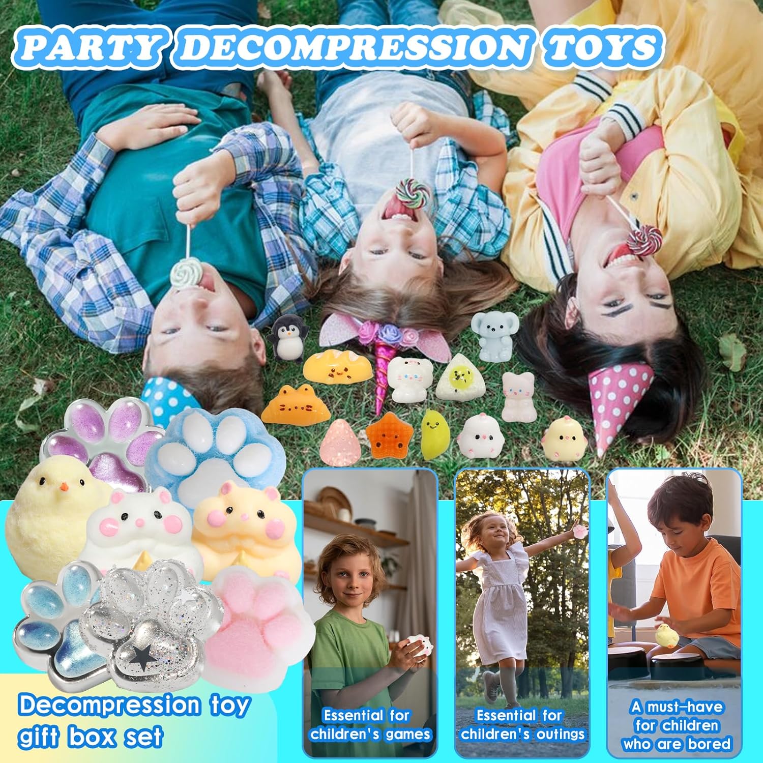 Thumbnail 4 de 20pcs Taba Squishy Pack Fidget Toys Kit with Storage Box, Party Favor Squishies for Kids 4-12