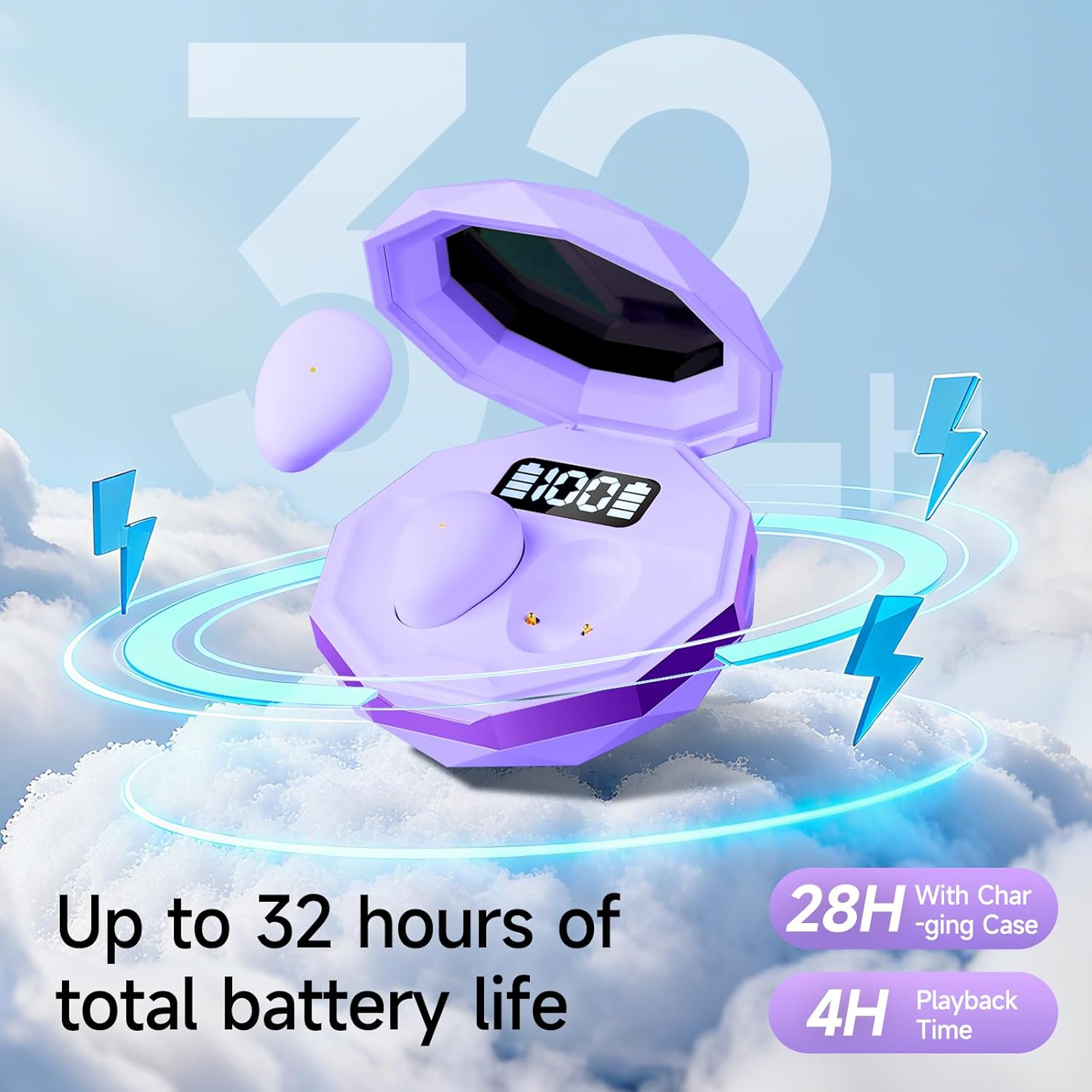 Thumbnail 6 de sunvito Wireless Headphones for Sleeping (Purple) — Compact Side-Sleeper Earbuds with IPX6, Bluetooth 5.4