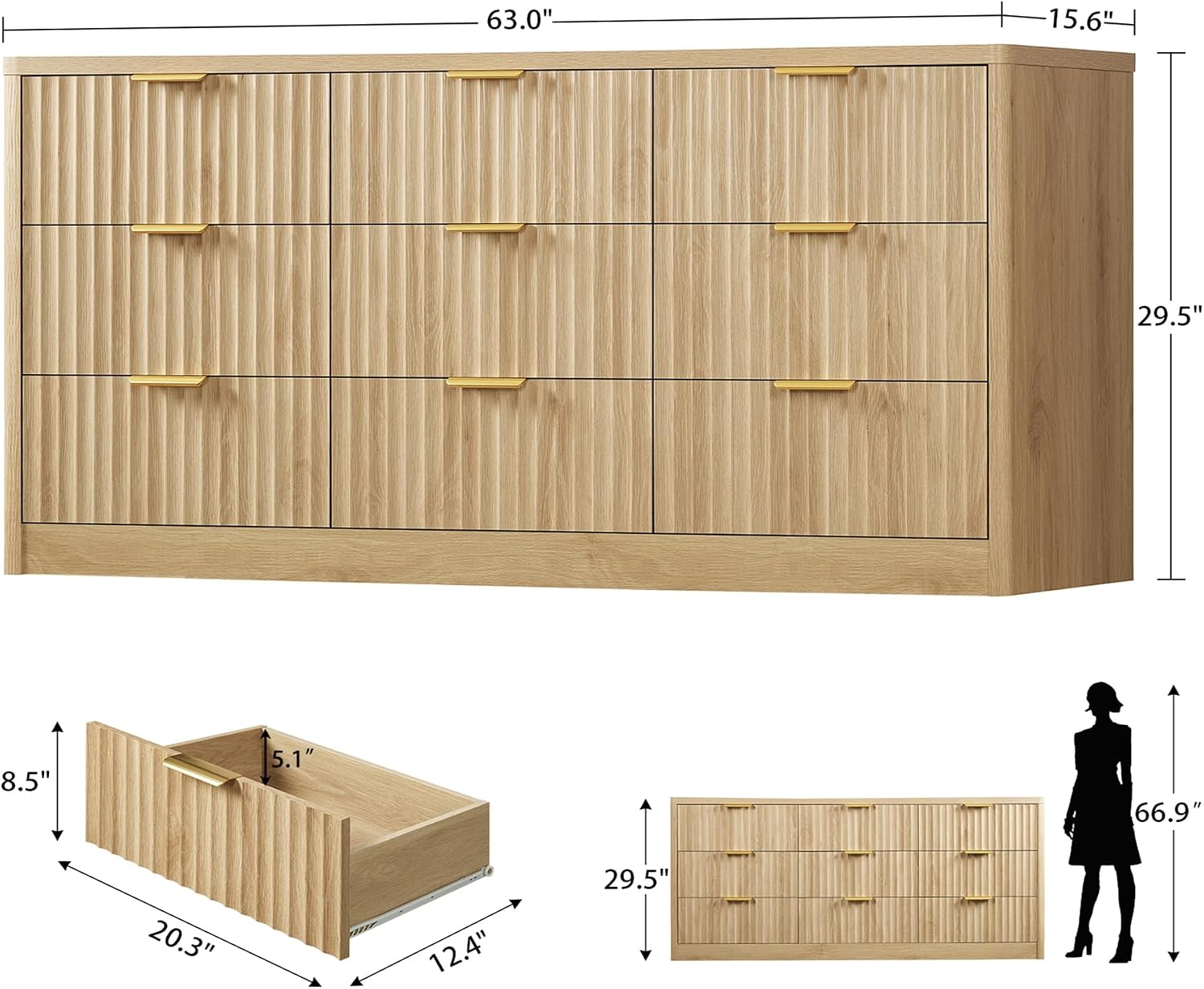 Thumbnail 2 de TEENFON 9-Drawer Dresser
