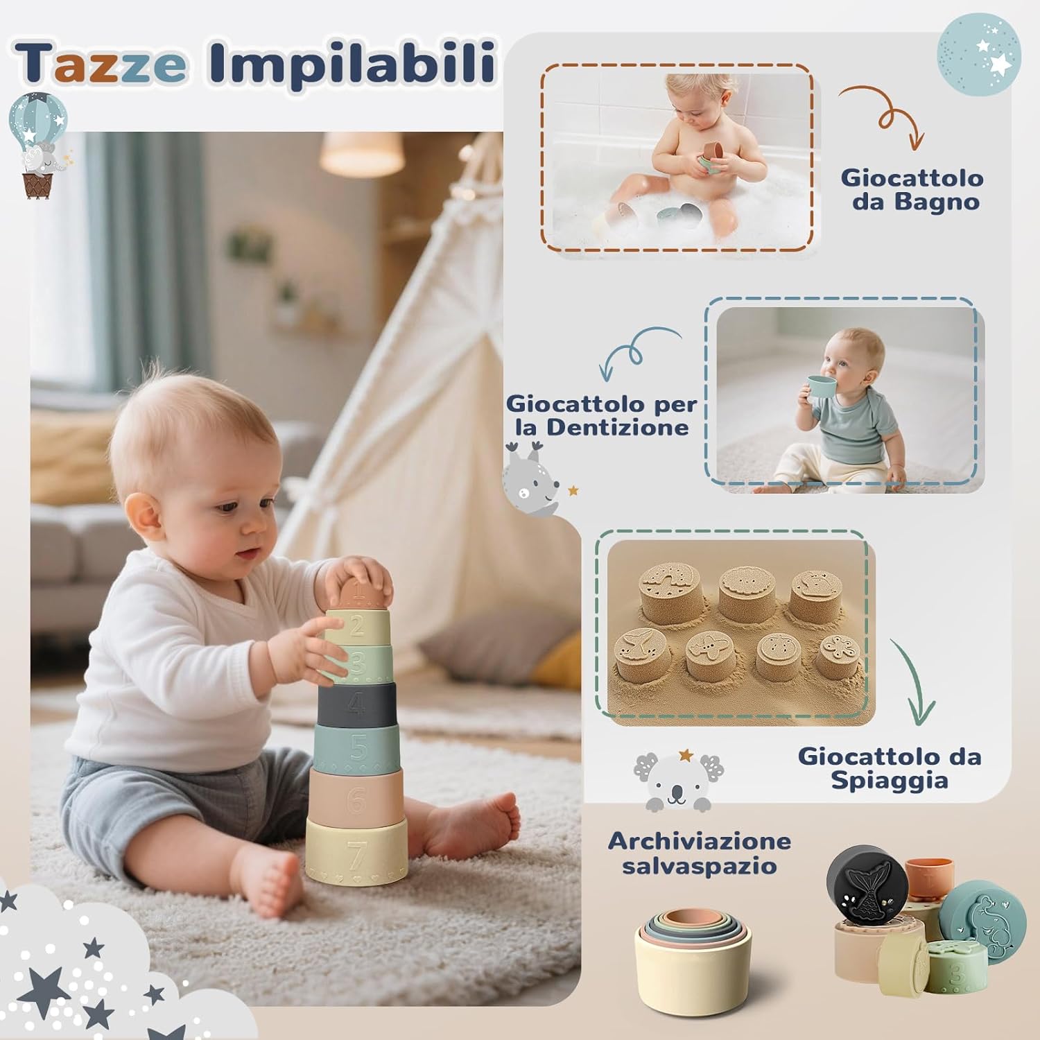 Thumbnail 4 de Almaxi 5 in 1 Giochi Montessori per 6 mesi