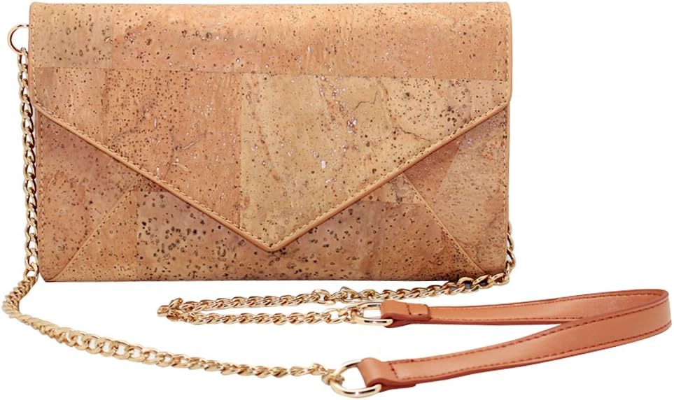 Detalle de bos hiho Umhängetasche aus Kork Crossbody Veganleder – nachhaltige Damenhandtasche