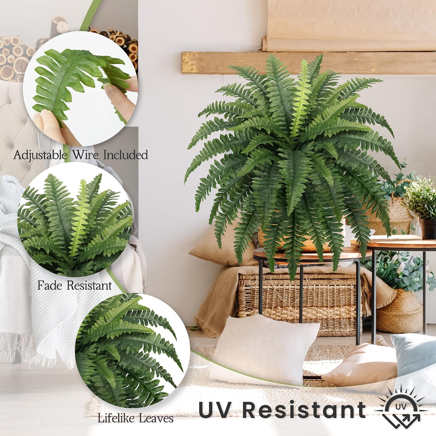 Thumbnail 2 de FOREST PRINCE 35" Ferns Artificial Bush Plants