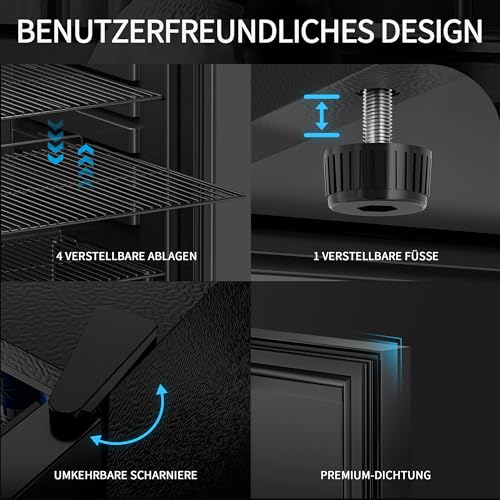 Thumbnail 6 de Airfish Getränkekühlschrank mit Glasfront 86L – 130 Dosen, verstellbare Regale, flexibel einsetzbar